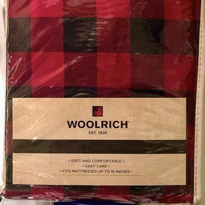 WOOLRICH Red and Black Buffalo Plaid KING Size Sheet Set - comfy polyester